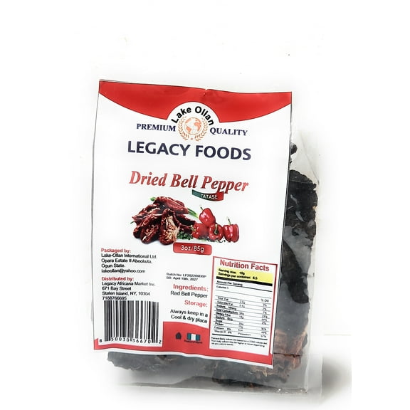 Dried Bell Pepper 3oz. Product of Nigeria