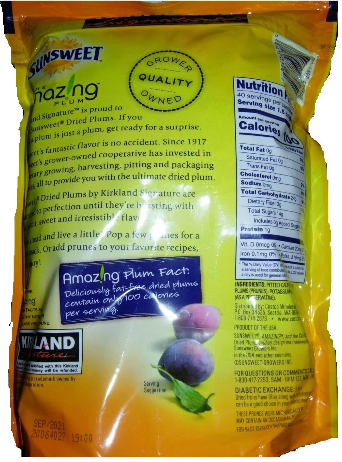Sunsweet, Dried CM31 Plums Pitted Prunes, 3.5 Pounds, Fiber Source ...