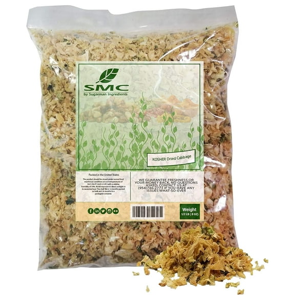 Dried Cabbage 0.5 Pound Bulk-Heat Sealed in a Poly Bag-Dehydrated Dried Vegetables