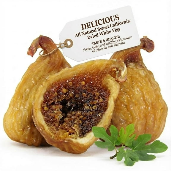 Dried California Golden White Figs by It's Delish, 1 Lb 16 Oz Bag Fresh California Figs Naturally Sweet Dried Fruit with No Sugar Added for Healthy Snacks Vegan, Kosher