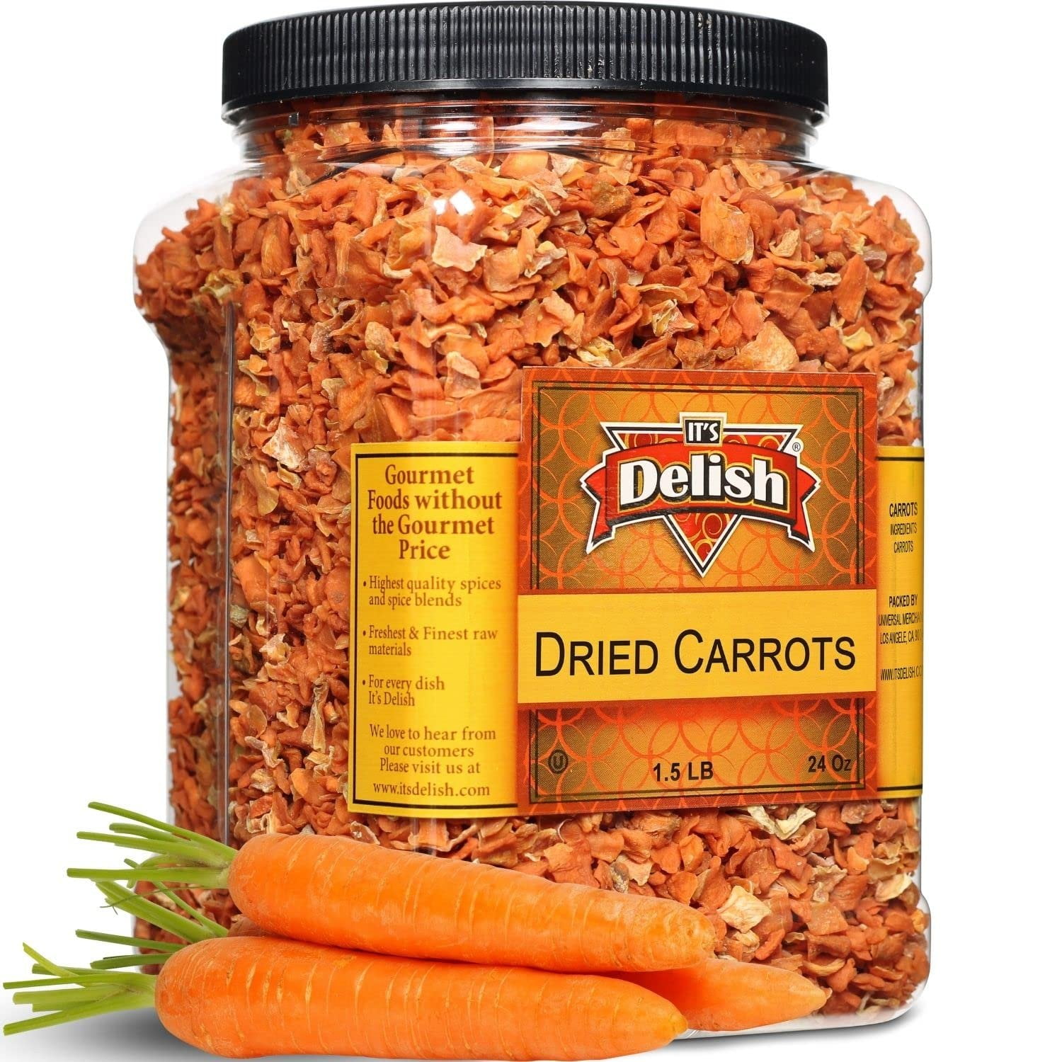 Its Delish Dried Carrots, 36 Oz 2.25 lb Jumbo Size