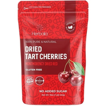 Herbaila Unsweetened Dried Montmorency Tart Cherries, 16 oz – No Added Sugar