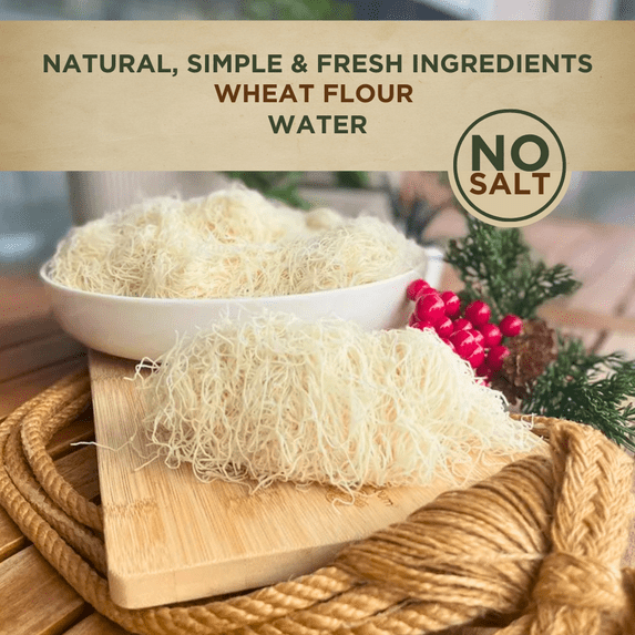 Dried & Chopped Kataifi Shredded Fillo Dough, Kurutulmus Kadayif Pastry Dough, Ingredient for The Viral Dubai Pistachio Chocolate Bar, Shredded Phyllo Dough, Kunafa Dough, 500g (1.1lb)