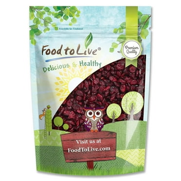 Dried Cranberries, 0.5 Pounds - Raw, Vegan, Kosher - by Food to Live
