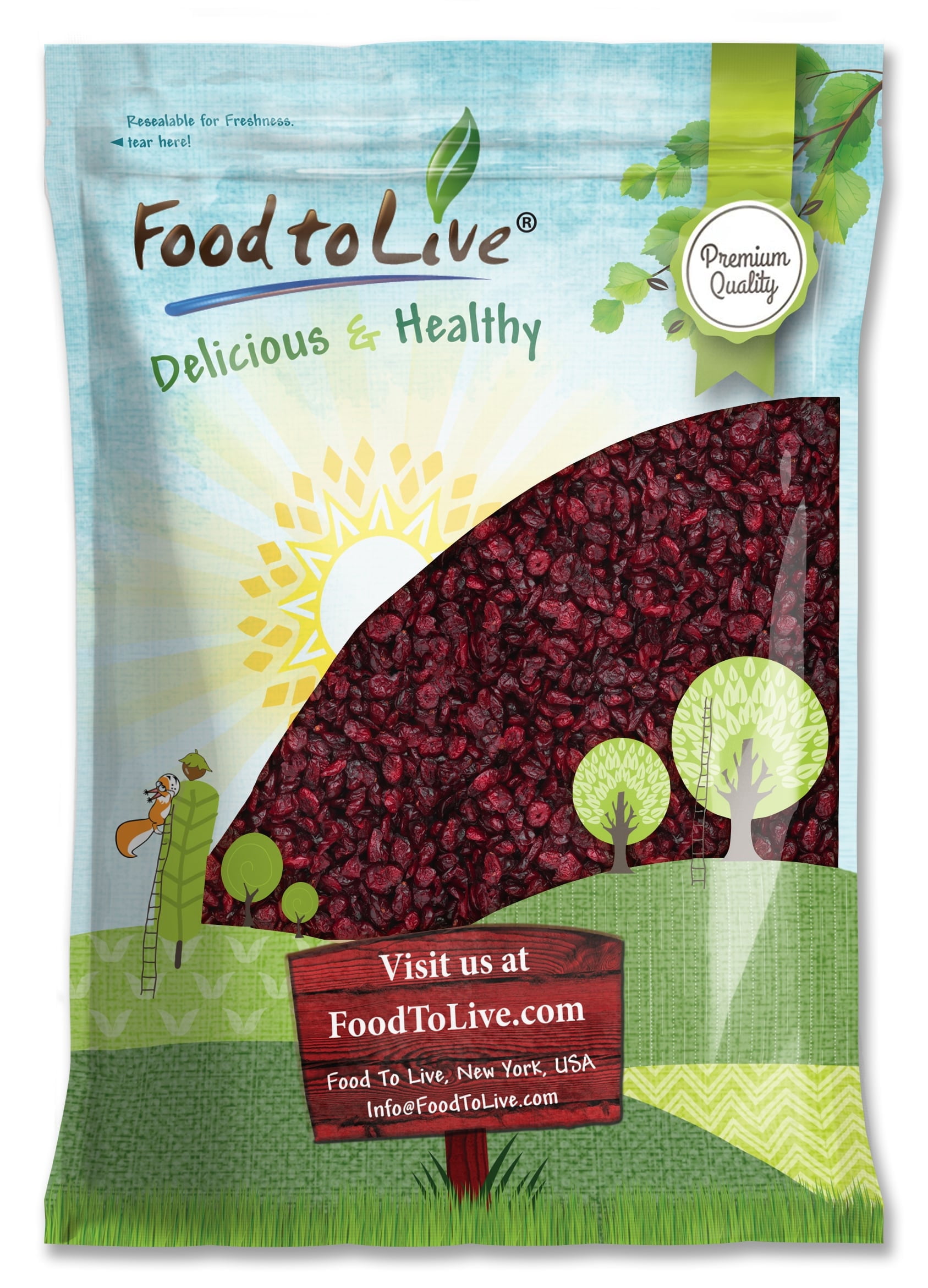 Dried Cranberries, 8 Pounds - Raw, Vegan, Kosher - by Food to Live