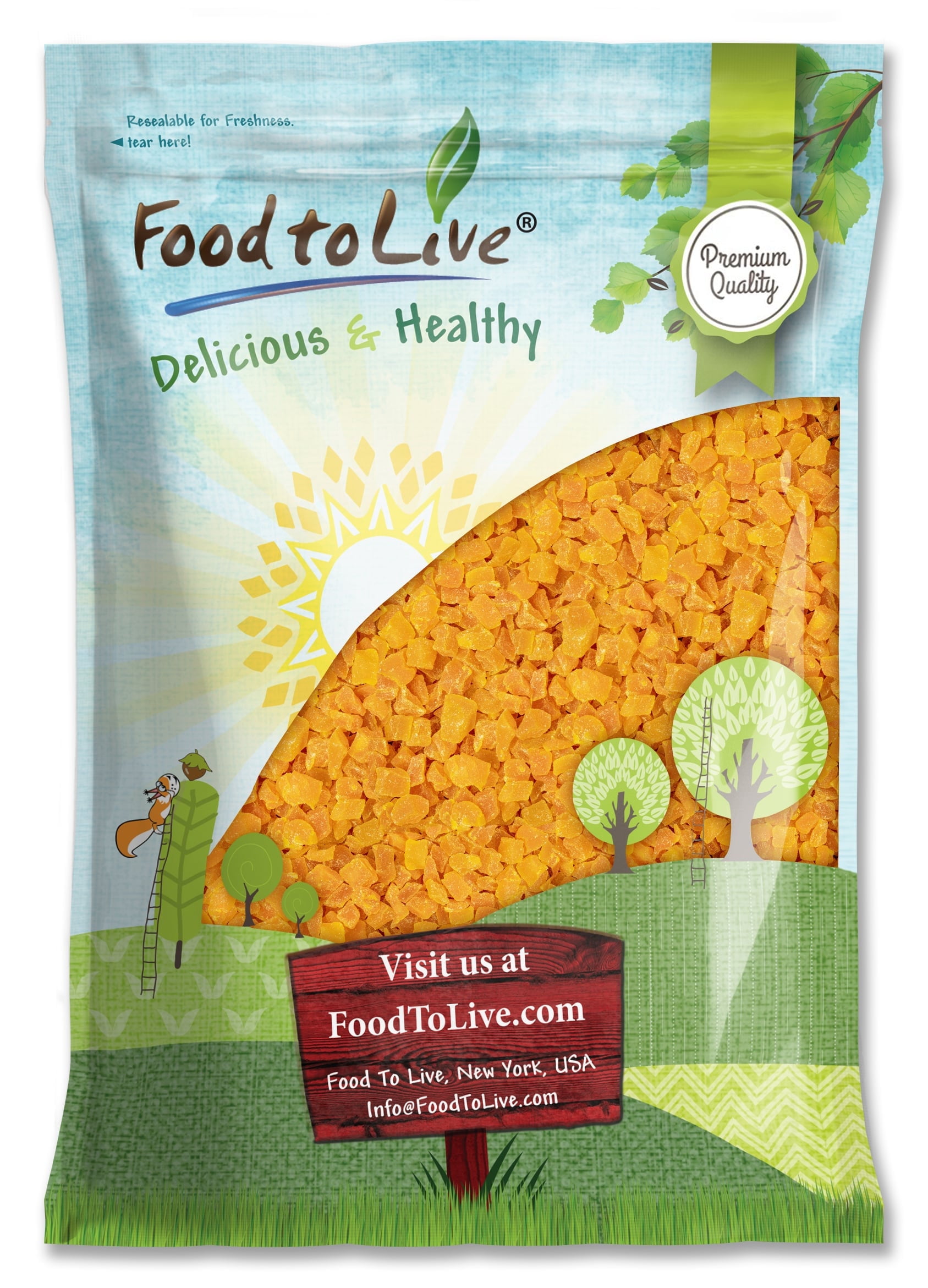 Dried Diced Mango, 10 Pounds — Kosher, Vegan — by Food to Live