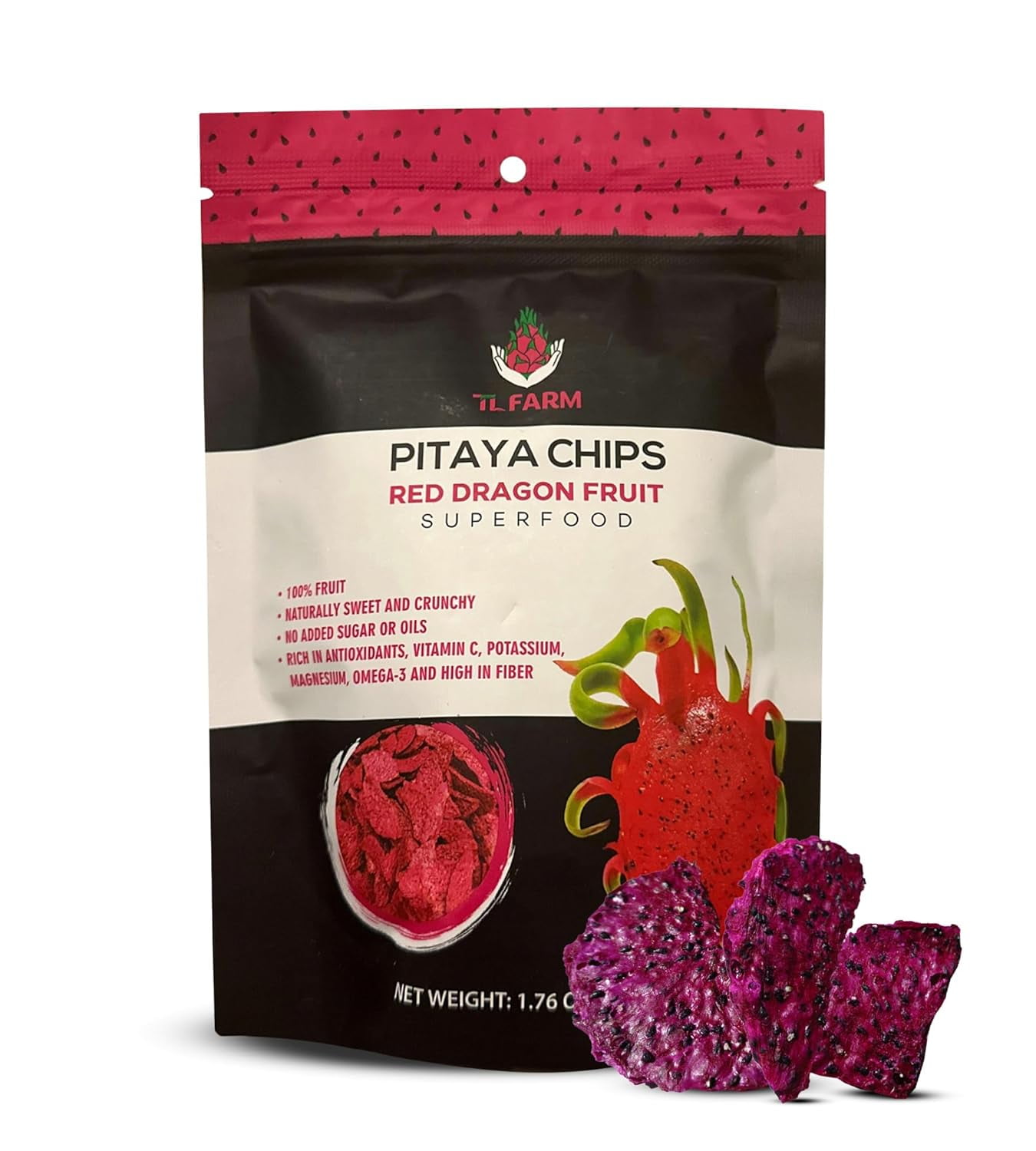 Dried Dragon Fruit Pitaya Chips – Healthy Superfood Snack Topping Salad ...