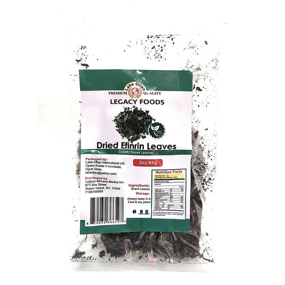 Natural Scent Leaves (Efinrin/Nchanwu) 250g Bag. Perfect for Soups, Stews, and Teas. Non-GMO, 100% All Natural.