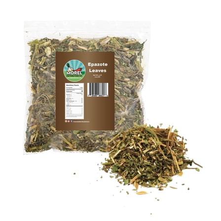 Dried Epazote Leaves and stems, Hojas de Epazote con ramas, Natural Mexican Herbs 4 oz