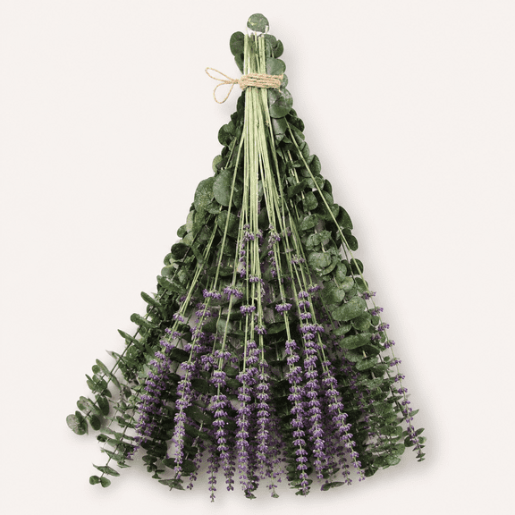 Dried Eucalyptus Stems & Lavender Flowers for Shower & Decor, 17''