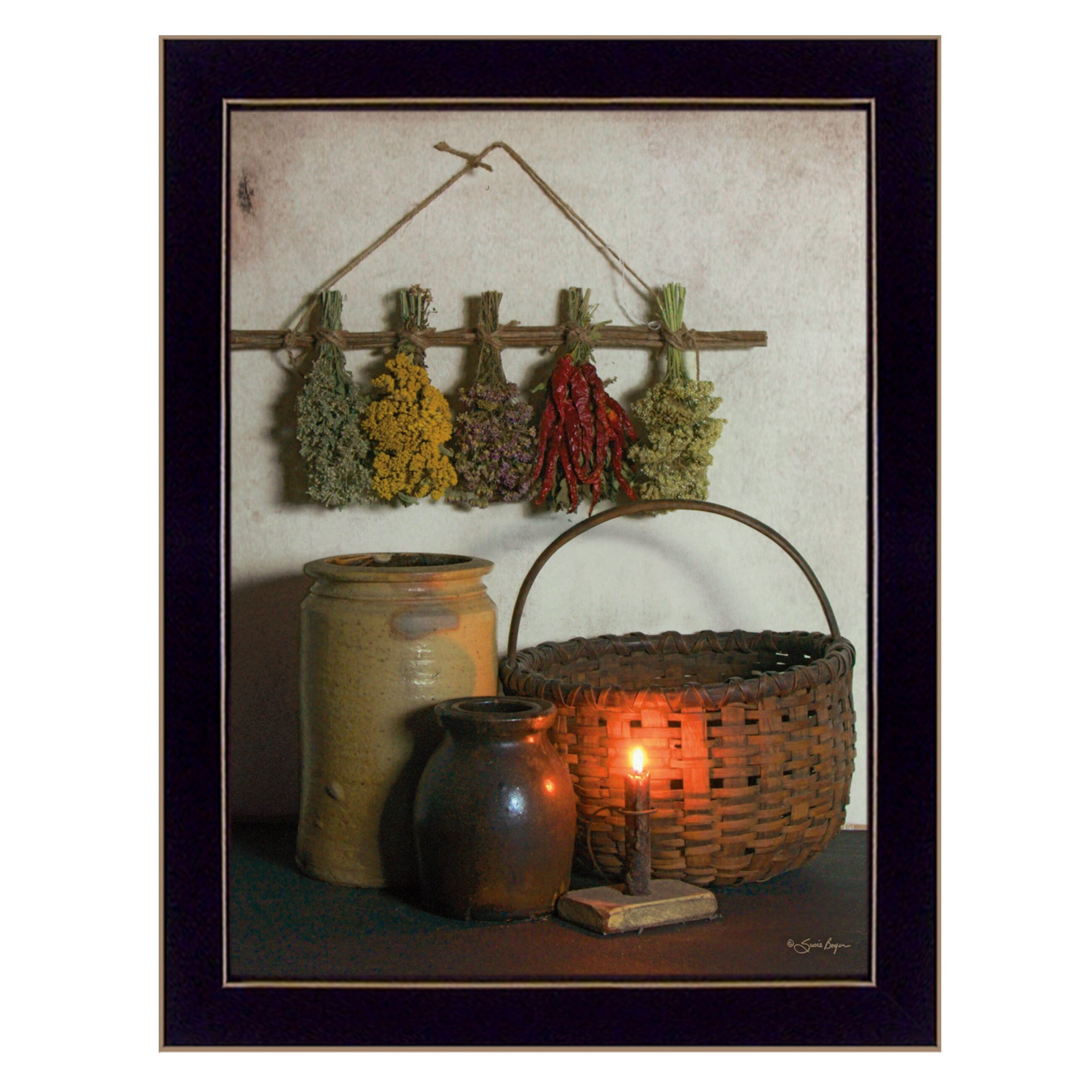 Rustic Multi-Color Dried Flower Framed Wall Art