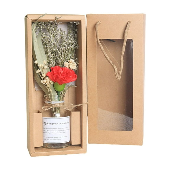 Dried Flower Bouquet Gift Box For Valentine'S Day, Natural Preserved Floral Arrangement In Vase For Home Decor, Ideal Mother'S Day Birthday Gifts For Her, Long-Lasting Flowers For Table Decoration