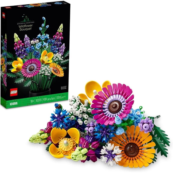 Dried Flower Decoration Architectural Building Set - Artificial Plant Wildflower Bouquet Building Blocks Toy, a Perfect Gift for Adults and Kids