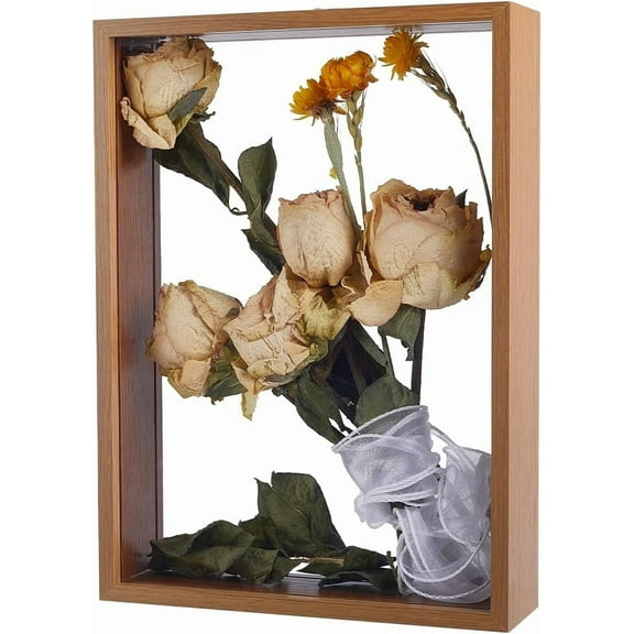 Dried Flower Display Frame Shadow Box Memory Box Specimen Frame Picture Medal Photo Showing Tickets Keepsake DIY Crafts Tabletop Decor for Anniversary Wedding Graduation 7.9x11.9x2.3 Inch