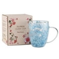 thumbnail image 1 of Dried Flower Double Wall Glass Cup, Aesthetic Flowers Coffee Mugs, Cute Insulated Tea Cup with Handle Heat Resistant for Women, Ideal Gift for Birthday Mother's Day Perfect for Wife Mom Friend (blue), 1 of 6