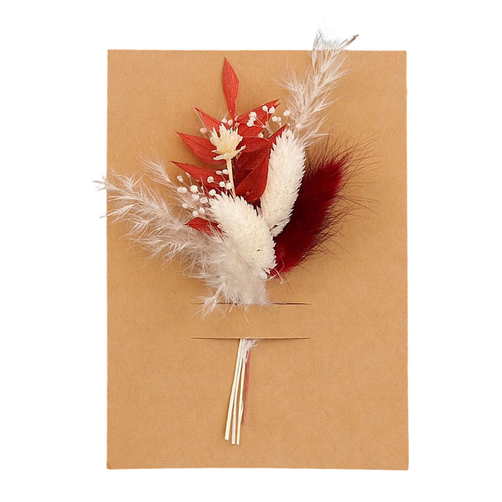 Dried Flower Greetings Card Unique Eco Design Recycled Brown Kraft