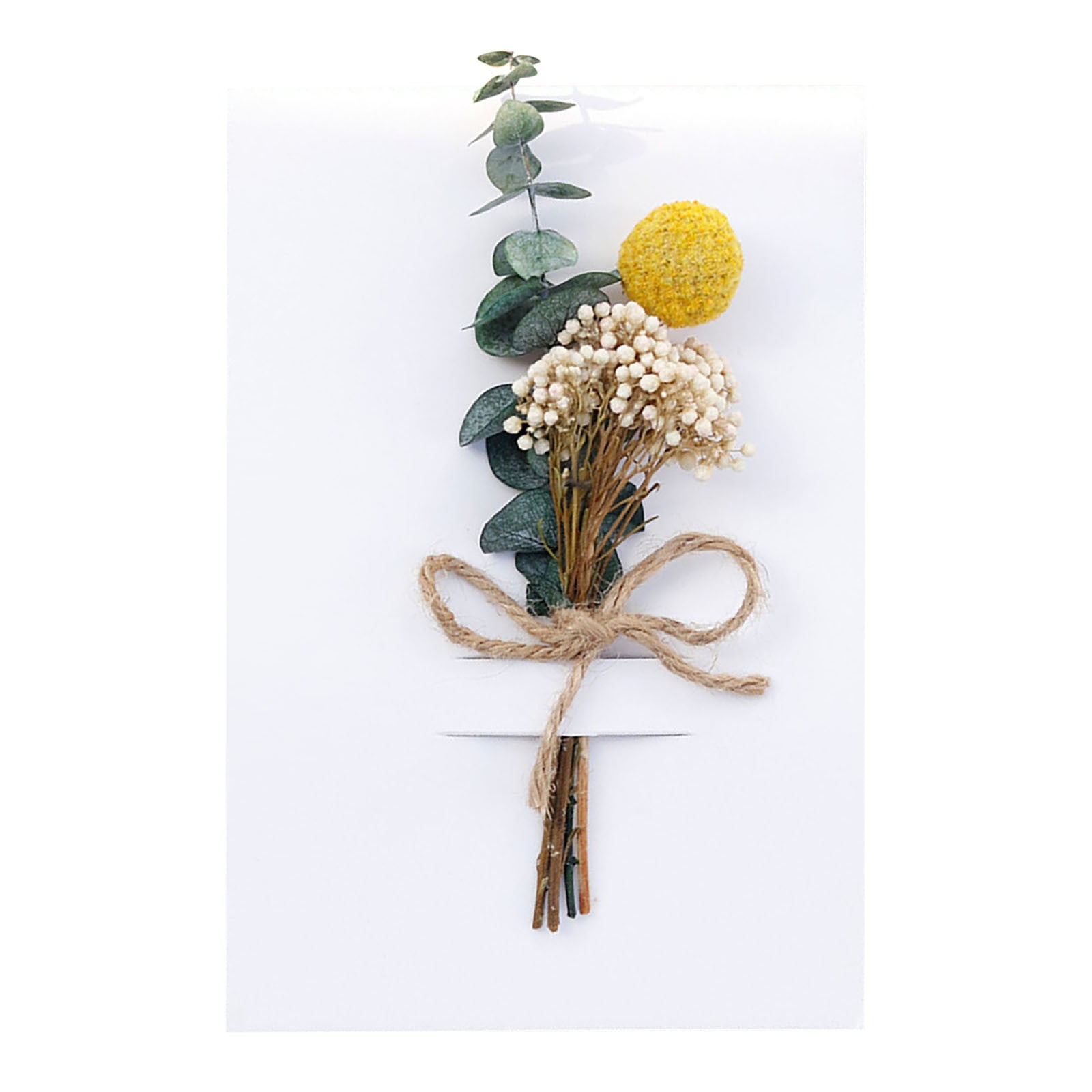 Dried Flower Greetings Card Unique Eco Design Recycled Brown Kraft