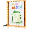 thumbnail image 1 of Dried Flower Shadow Box with LED Light | Changeable Artwork Display & Storage Frame | Wall-mounted & Tabletop Photo Album Display Frame (Orange), 1 of 4