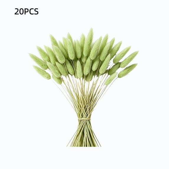 Dried Flowers 20 Pcs Bundle, Lifelike Bunny Tail Grass Stems Artificial Plants, Long-Lasting Plastic Boho Vase Filler for Home Wedding Indoor Table Centerpieces Decor, 17.7” H