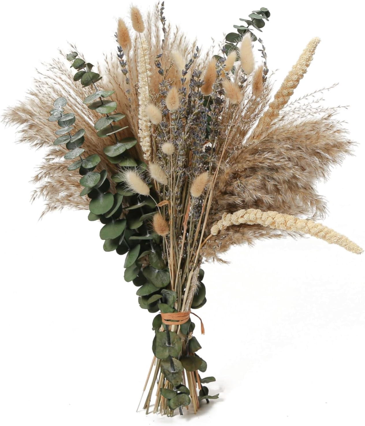 Dried Flowers Bouquet, 17" Dried Pampas Grass Decor Inc Lavender Eucalyptus DIY Floral Arrangements for Home Office Decoration,Wedding centerpieces