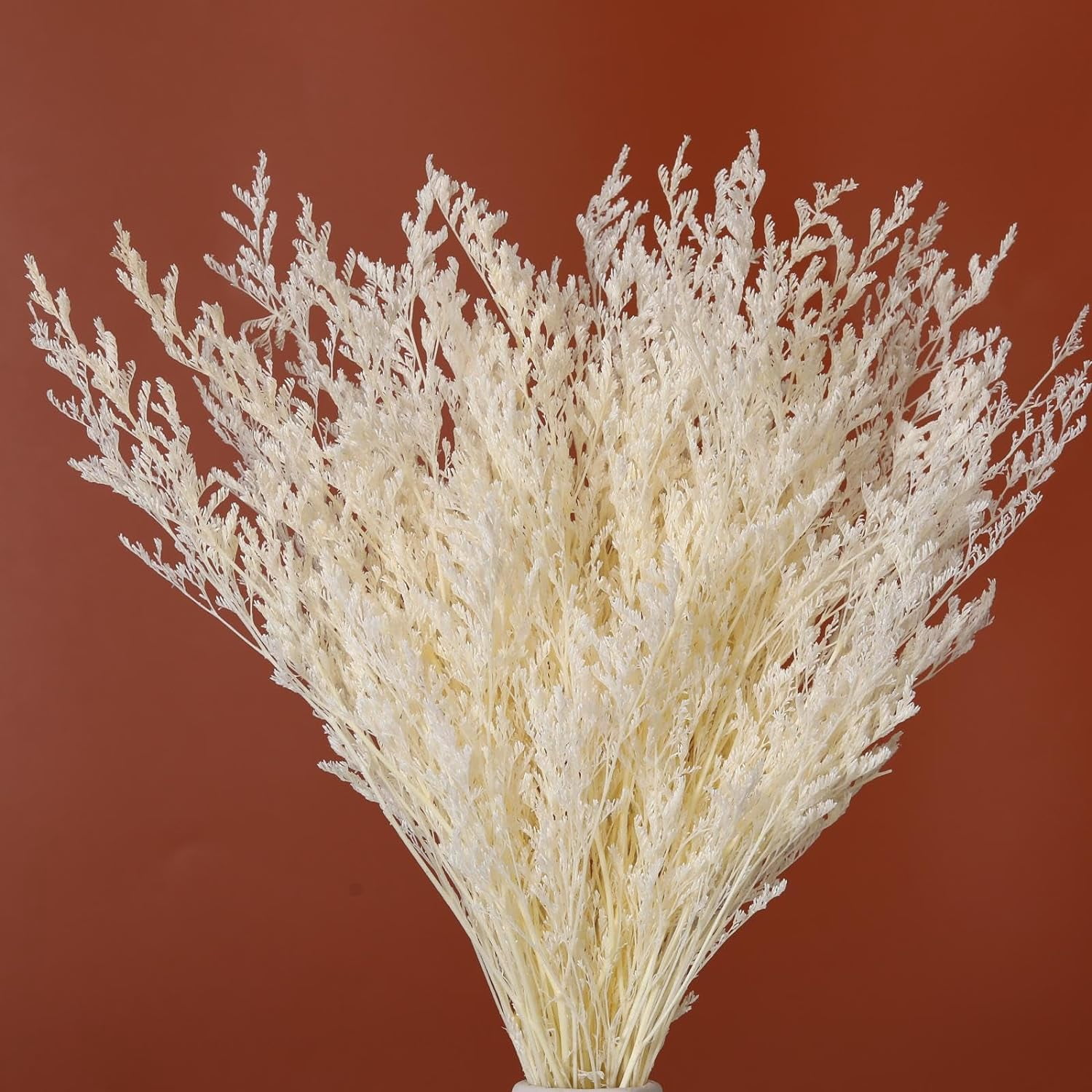 Dried Flowers Bouquet, Dry Caspia Flower Bundle, Floral Lavender, Babys Breath Arrangements for Wedding Decor, Door Wreath, Home Party Table Vase Decoration (White, 17'')