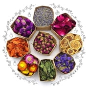 Dried Flowers Kit Candle Making Soap Making DIY Candel Natural Flowers-Lemon, Lily ,Dont Forget Me, Lavender, Mint Leaf, Rose Petal, Red Rose, Globe Amaranth, Chrysanthemum