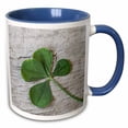thumbnail image 1 of 3drose, Dried Four Leaf Clover Close Up, 15oz Two-tone Blue Mug, 1 of 6