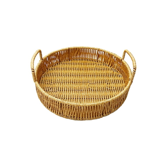 Dried Fruit Gift Basket Woven Storage Tray 30x30cm Plastic Table Cloth for Snacks, Tissue Box, Toiletries, Home Decor, Afternoon Tea