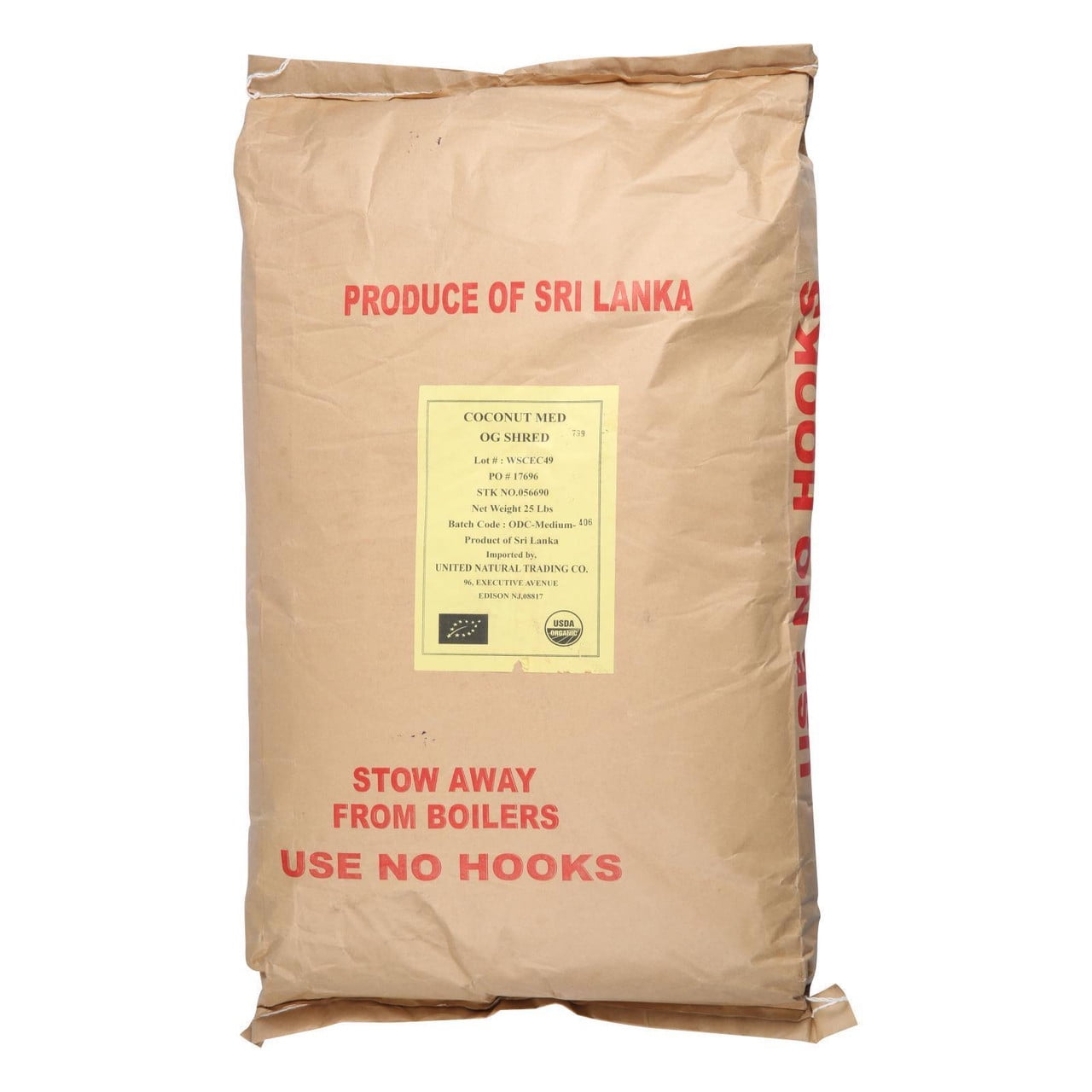 Organic Medium Shredded Unsulphured Coconut 25 lb