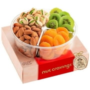 Nut Cravings Dried Fruit & Nuts Gift Basket, Red Box, 4 Assortments, Premium Kosher Snack Tray