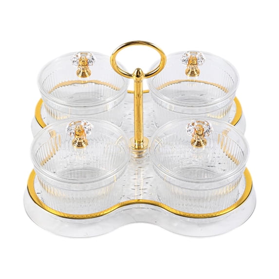 Dried Fruit Snack Serving Plate Divided Serving Dishes Storage Box PET Durable Material for Living Room Office Wedding