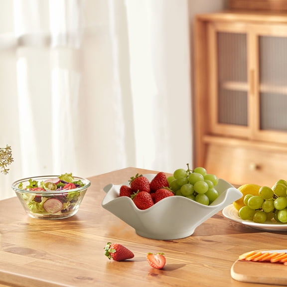 Dried Fruit Tray for Snacks Display, Decorative Fruit Basket for Coffee Table and Living Room Decor, Thanksgiving and Christmas Centerpiece for Family Gatherings, Hostess Gift and Holiday Akmoler