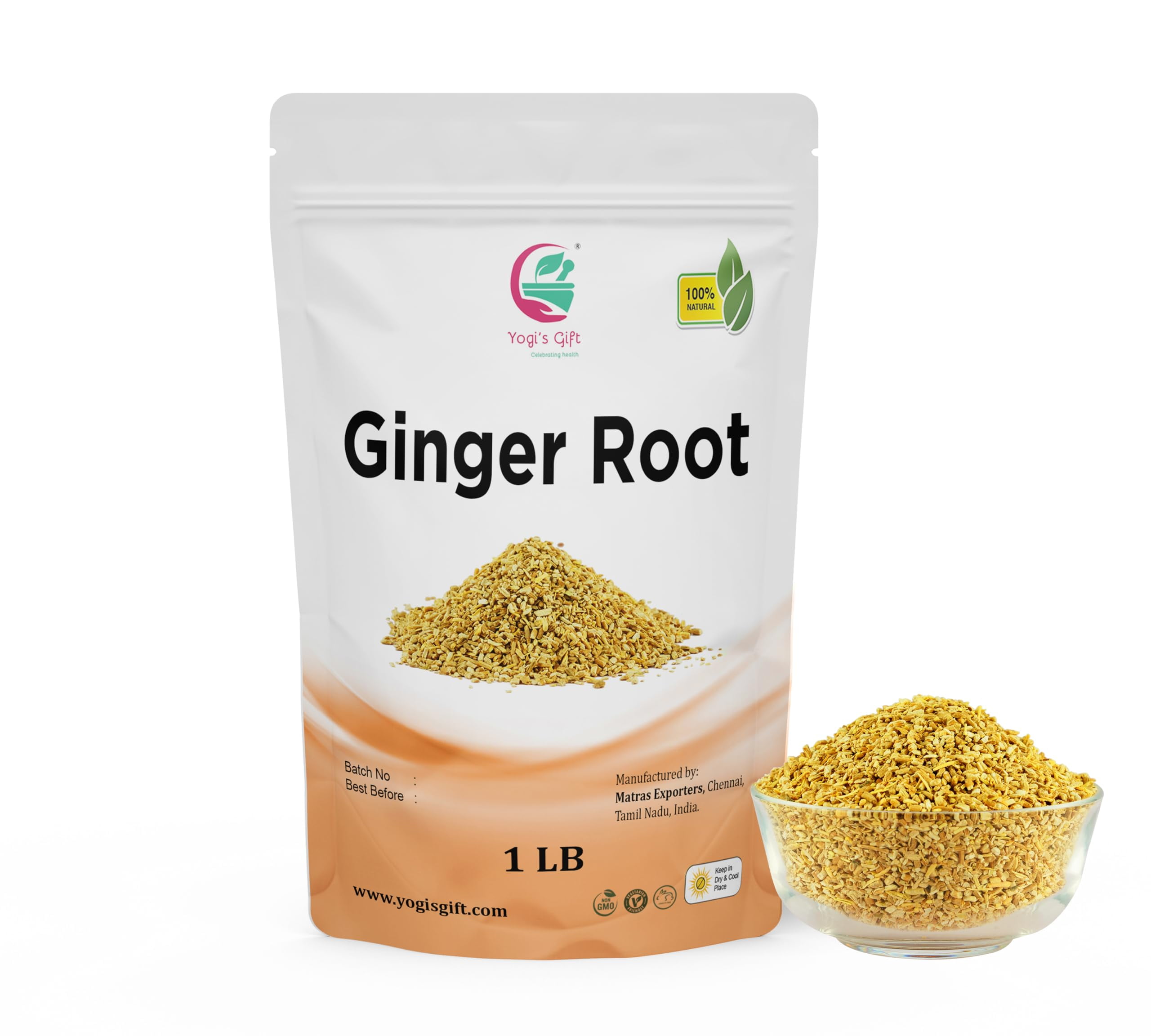 Dried Ginger Root 1 BCF26 LB (16 Oz)| and Sifted Dried Ginger Pieces ...