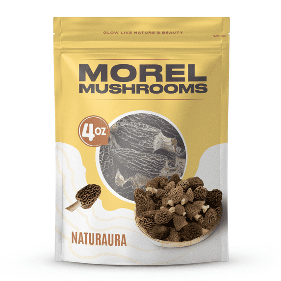 Dried Gourmet Morel (Morchella) Mushrooms (4 oz) by Naturaura