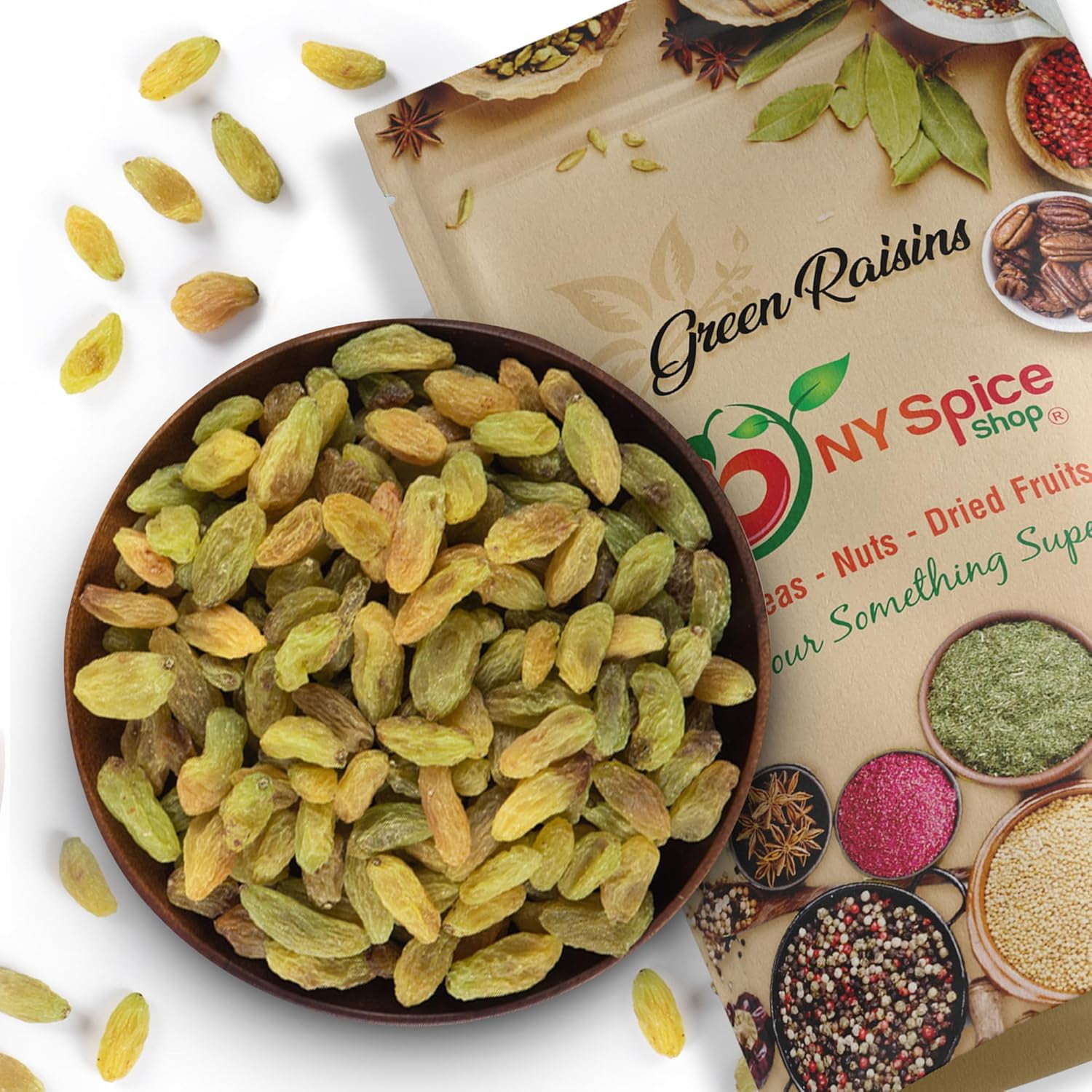 Dried Green Raisins 3 lbs.(Pound) Naturally Sweet Dried Fruit