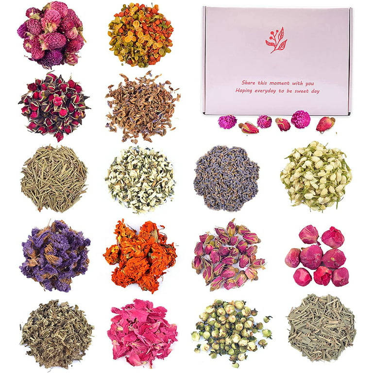 Dried Herbs and Flowers for Witchcraft Supplies, Natural Dried Flowers Kit  for Soap Making, DIY Candle Making 