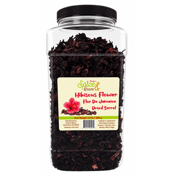 Dried Hibiscus Flower by Dasher's Spice & Beans | Flor De Jamaica | Dried Sorrel | 1.5 lb