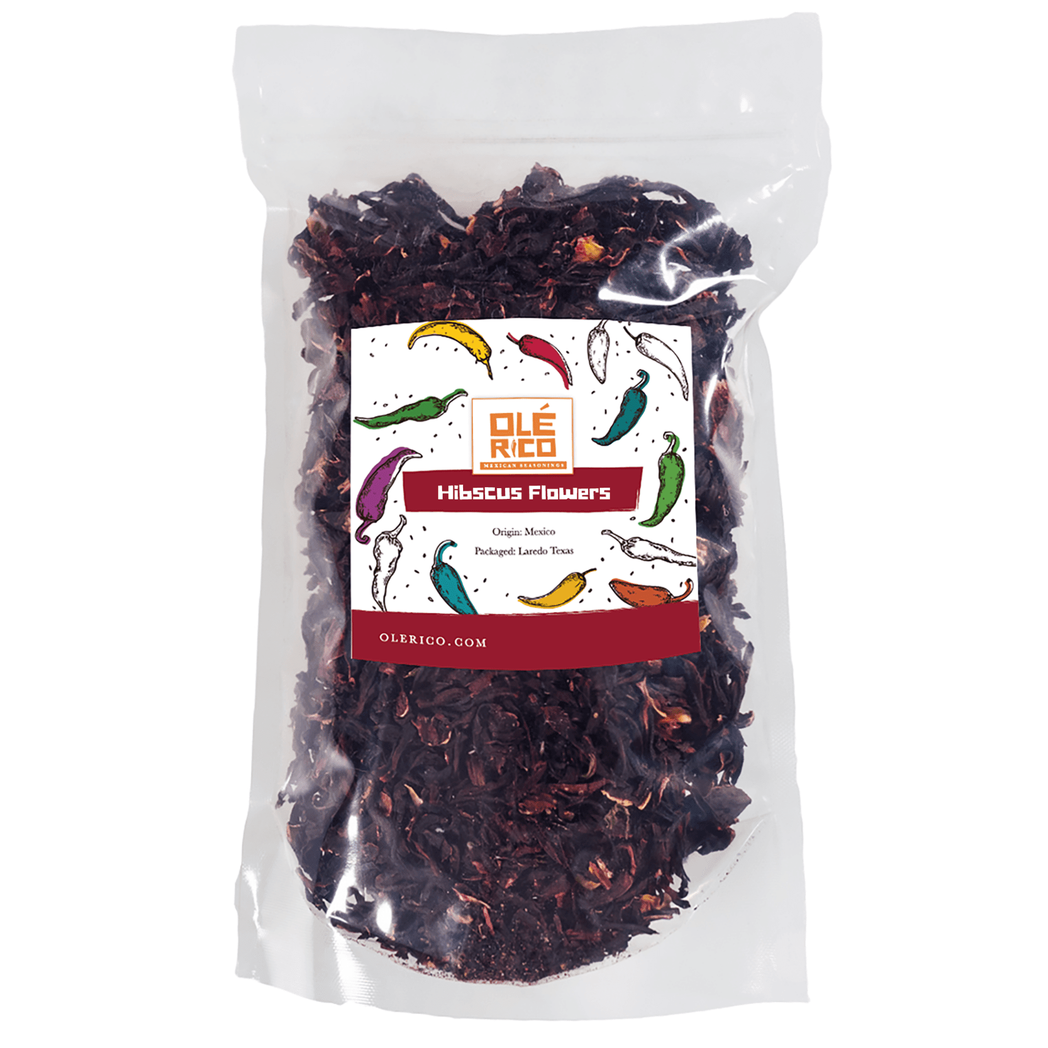 Ole Rico Dried Hibiscus Flowers 8 oz, Great for Hibiscus Tea, Jamaica Tea - 100% Natural Hibiscus Flowers, Cut and Sifted - Packaged in Resealable Bag