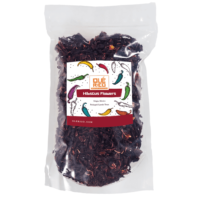 Ole Rico Dried Hibiscus Flowers 4 oz Great for Hibiscus Tea Jamaica Tea - 100% Natural Hibiscus Flowers Cut and Sifted - Packaged in Resealable Bag, 4