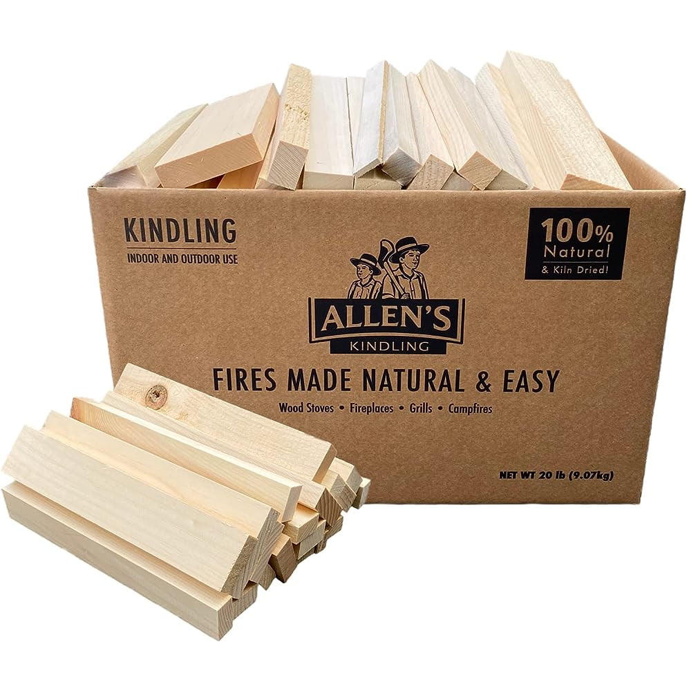 Dried Kindling Wood For Wood Stoves, & BBQ Easy And Safe Fire Long Burn Time With Less Resin