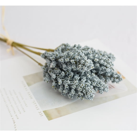 Dried Lavender Bunch Verdsylv Artificial Grain Ear Flower - 6 Stems Lavender Bunch for Diy Vase Arrangements - Realistic Texture & Flexible Stems - for Home Decor, Weddings & Table Centerpieces, Blue
