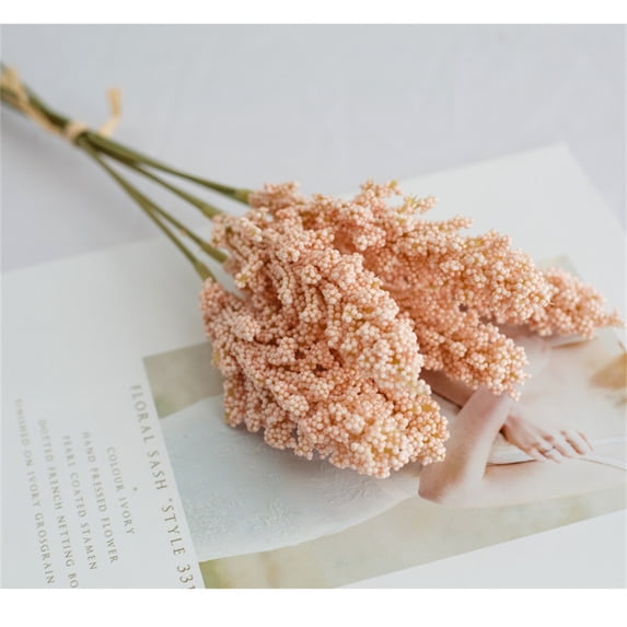 Dried Lavender Bunch Verdsylv Artificial Grain Ear Flower - 6 Stems Lavender Bunch for Diy Vase Arrangements - Realistic Texture & Flexible Stems - for Home Decor, Weddings & Table Centerpieces, Pink
