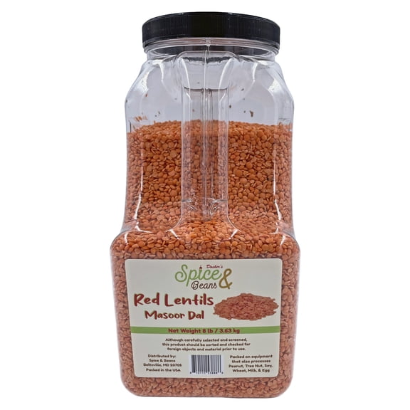 Dried Light Red Lentil beans by Dasher's Spice & Beans | Masoor Dal | 128 oz.