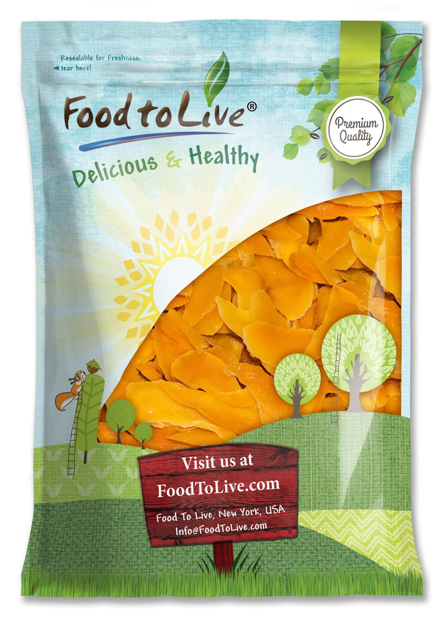 Dried Mango Cheeks, 5 Pounds – Unsweetened, Unsulfured, Preservative-Free. Naturally Gluten-Free.