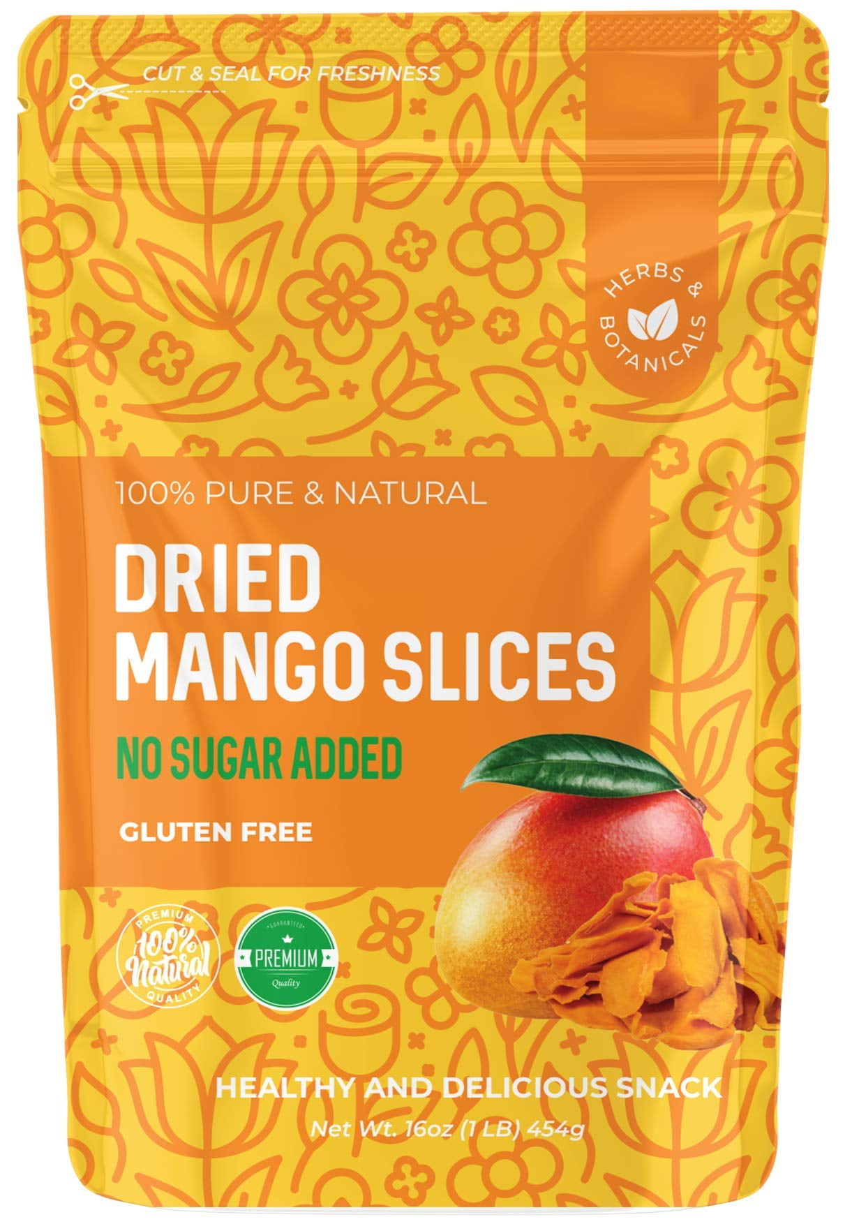 Dried Mango No Sugar DHF10 Added, 16 oz. Dried Unsweetened Dried Mango