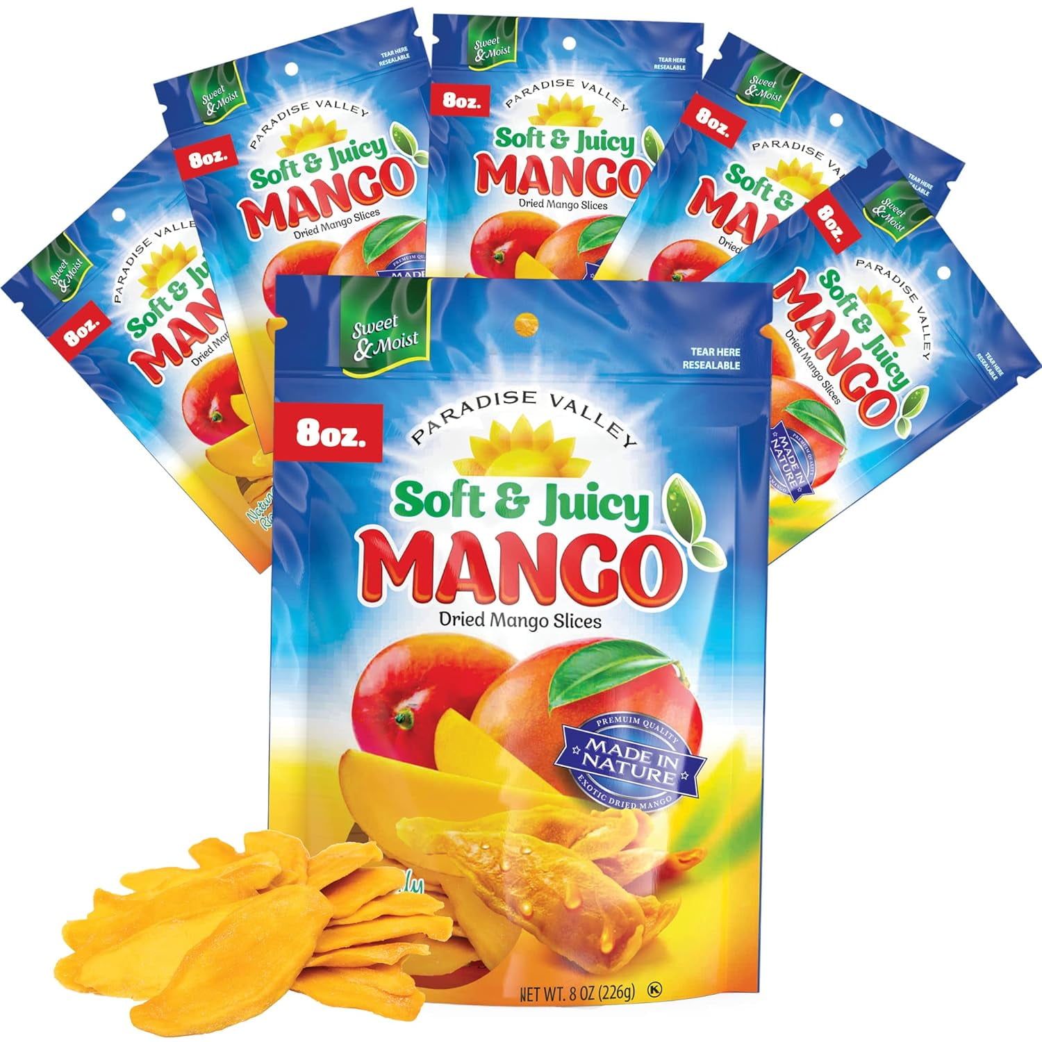 Dried Mango Slices - Delicious Texture Soft & Juicy Low Sugar Added ...