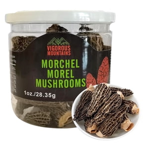 VIGOROUS MOUNTAINS Dried Morel Mushrooms 1 Oz | Gourmet Morels | Earthy Nutty Flavor | Resealable Bottle