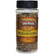 Dried Mushroom Kibble by Its Delish, 3.5 Oz Medium Jar Dark Chilean Dehydrated and Chopped Boletus Luteus Mushrooms for Cooking and Flavoring