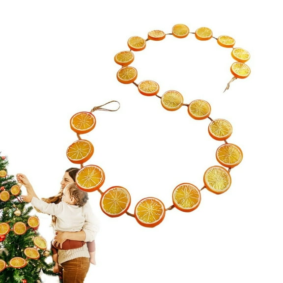 Dried Orange Garland, 8.8ft Natural Dried Orange Slices Christmas Decor for Indoor, Front Door, Fireplace & Christmas Tree