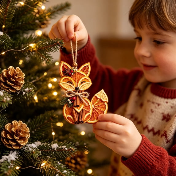 Dried Orange Slice Christmas Ornament Animal Shaped Natural Hanging Tree Decor
